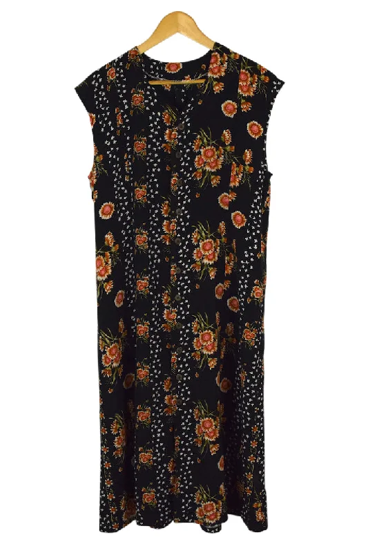 Reworked Sunflower Print Dress