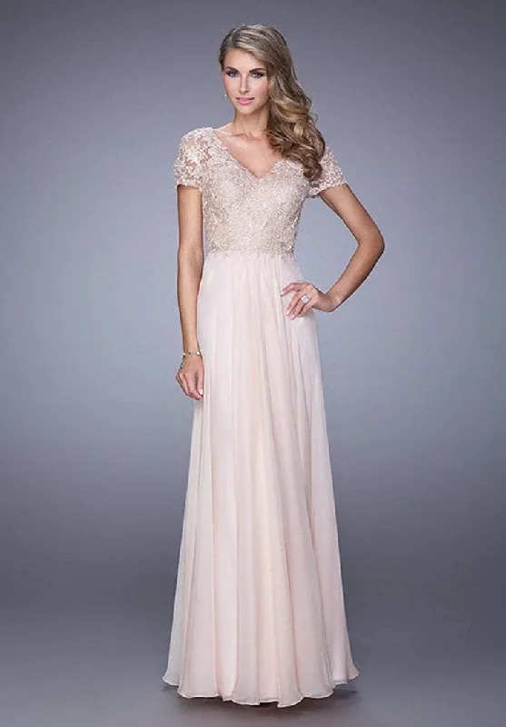 La Femme - 21632SC Lace Embroidered A-Line Dress