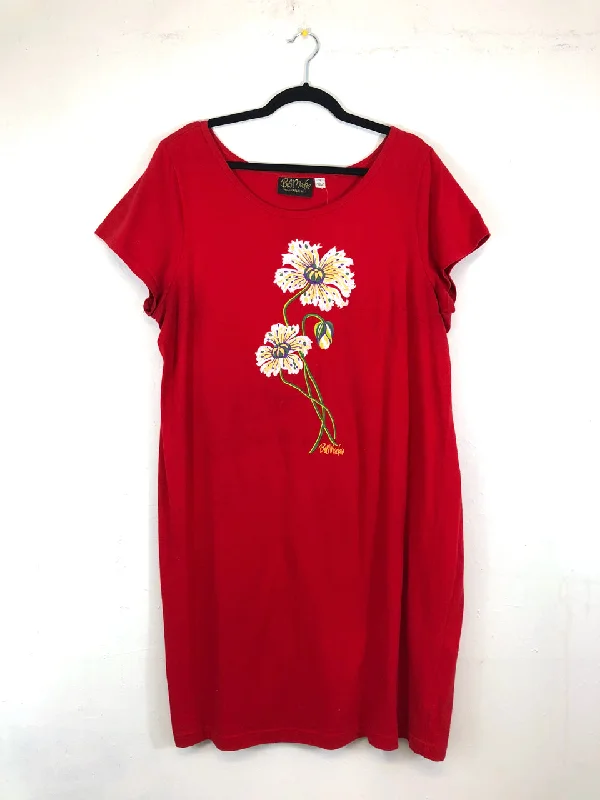 Bob Mackie Embroidered T-Shirt Dress Sexy Shirt Gown