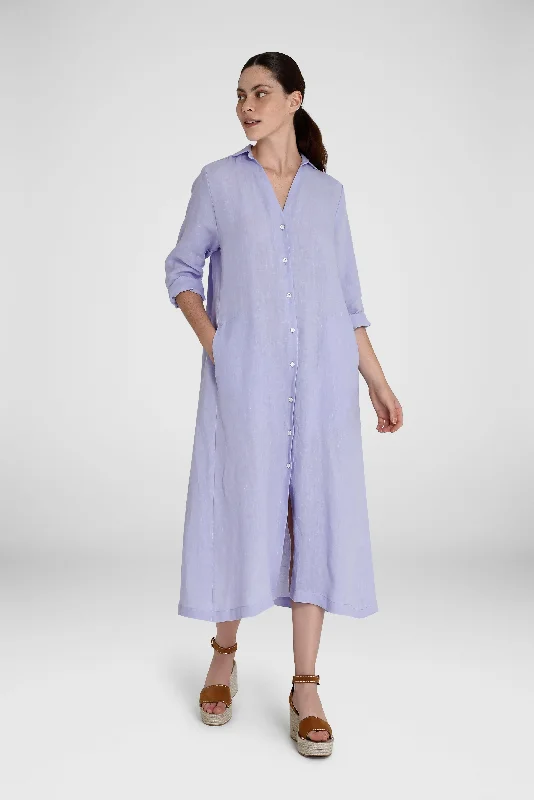 Lavender Shirt Dress Classic Button Shirt