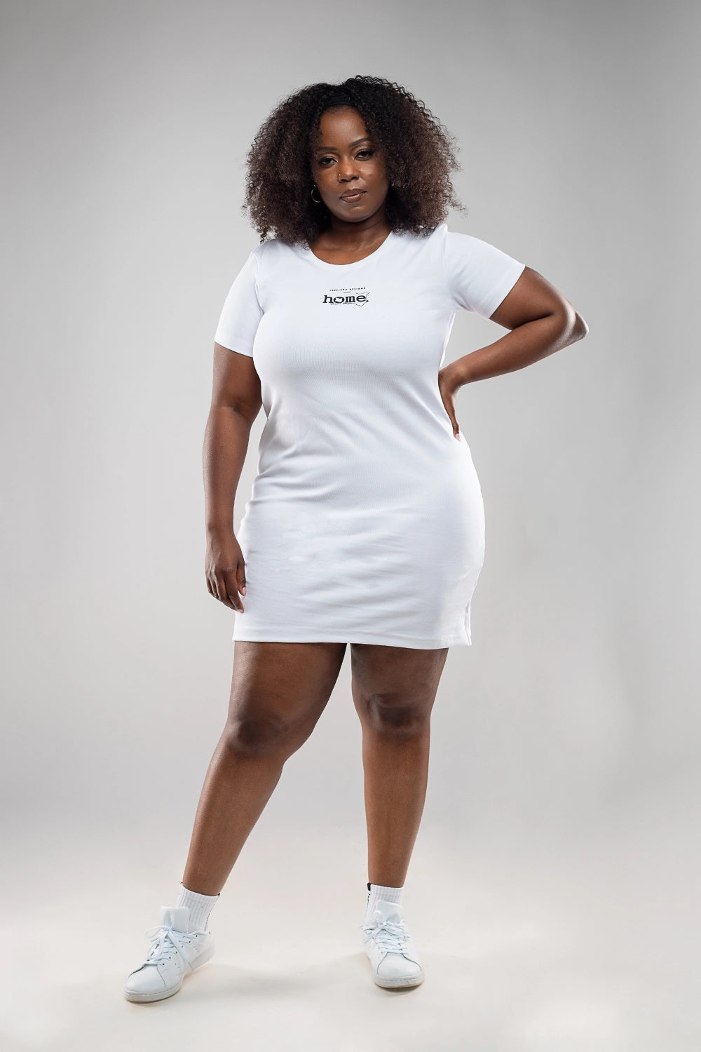 T-Shirt Dress - White Stylish Button Shirt